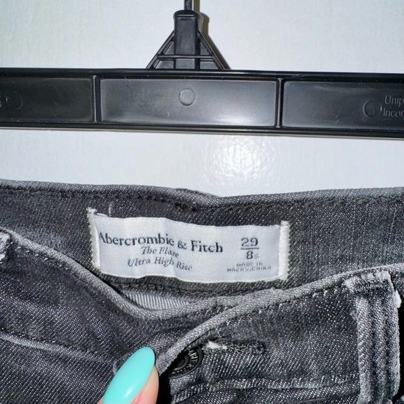 Abercrombie & Fitch Dark Gray Flare Jeans - Picture 2 of 8